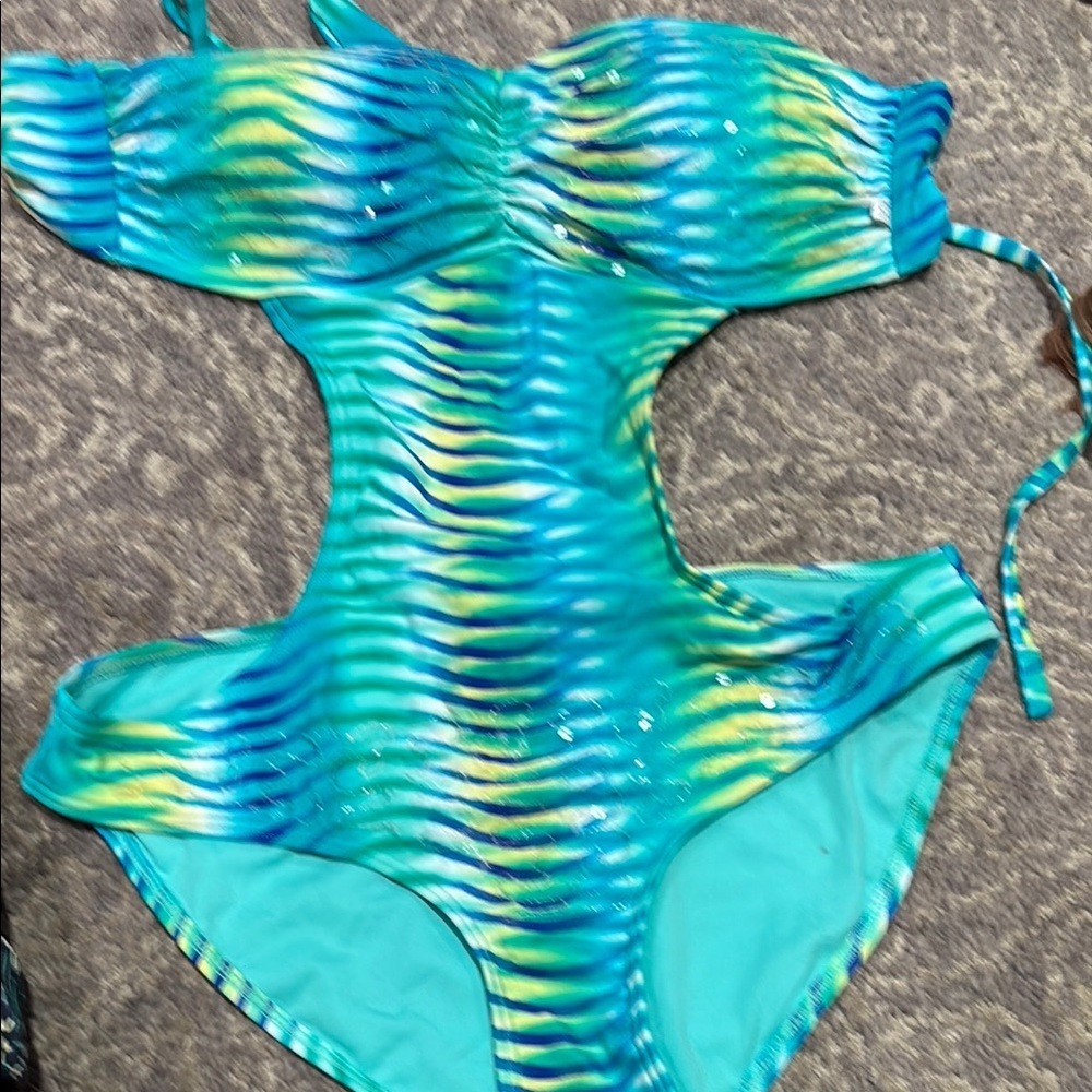 La Vie En Rose Turquoise and Yellow Swimsuit
